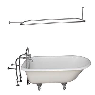 Barclay Tub Kit 55'' CI Roll Top Filler Shwr Rd, Supplies, Drain-chrm - Polished Chrome by Barclay
