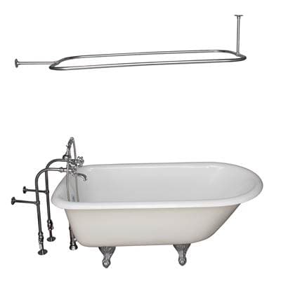 Barclay Tub Kit 55'' CI Roll Top Filler Shwr Rd, Supplies, Drain-chrm - Polished Chrome by Barclay