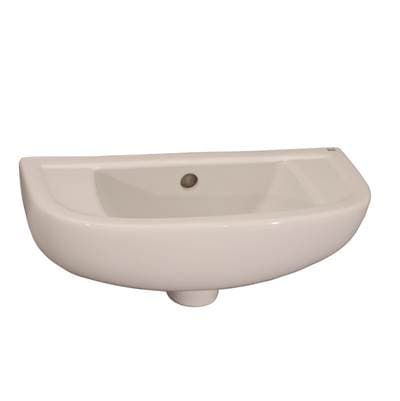 Barclay Compact Slim Line Basin, 18'' 1 Hole Left - White by Barclay