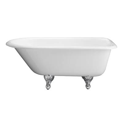 Barclay Brocton Cast Iron Roll Top WH 68'', No Holes, BL Feet - Black