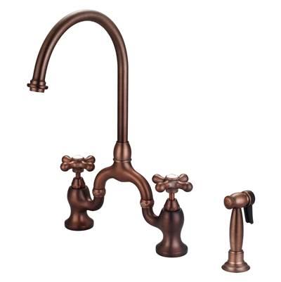 Banner Kitchen Bridge Faucet w Sidespray & Metal Cros Han,ORB by Barclay