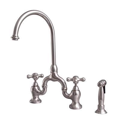 Banner Kitchen Bridge Faucet w Sidespray & Metal Cros Han, BN