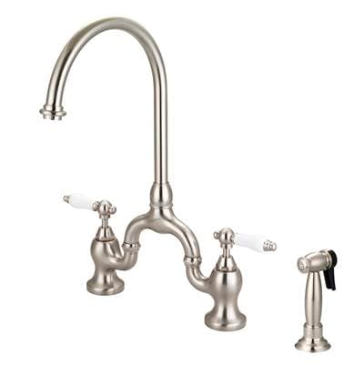 Barclay Banner Kitchen Bridge Faucet W Sidespray & Porc Lever Han, BN - Brushed Nickel by Barclay