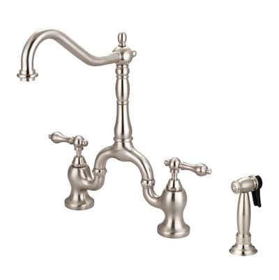 Barclay Carlton Kitchen Bridge Faucet Sidespray & Metal Lever Hdl,bn - Brushed Nickel by Barclay