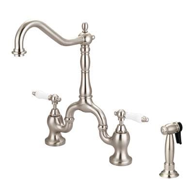 Barclay Carlton Kitchen Bridge Faucet Sidespray & Porc Lever Hdl,bn - Brushed Nickel by Barclay