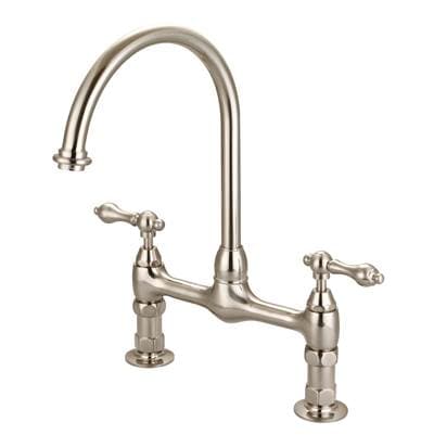 Barclay Harding Kitchen Bridge Faucet Metal Lever Handles,bn - Brushed Nickel by Barclay