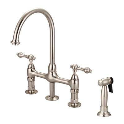 Barclay Harding Kitchen Bridge Faucet Sidespray & Metal Lever Hdl,bn - Brushed Nickel by Barclay
