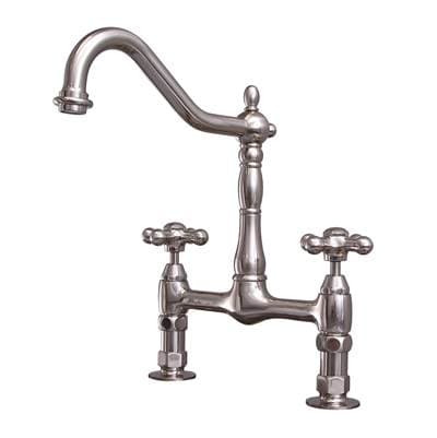 Barclay Guthrie Kitchen Bridge Faucet Metal Cross Handles, BN - Brushed Nickel by Barclay