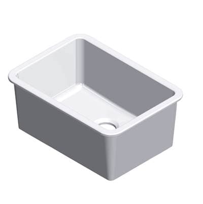 Barclay Pierina Fireclay, Single Bowl Undermount, Kitchen Sink - White