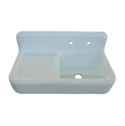 Barclay Alma 42'' Cast Iron Kitchen Sink, 8'' Widespread - White by Barclay