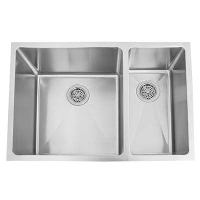 Barclay Genaro 29'' SS Deep 70/30 Offset Dbl Bwl Undermount Sink - Stainless Steel