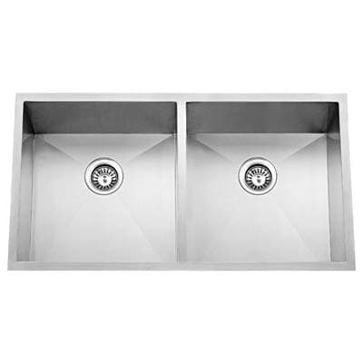 Barclay Lana 37'' SS 50/50 Double Bowl Undermount Sink - Stainless Steel by Barclay