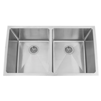 Barclay Geraldine 32'' SS Deep 50/50 Double Bowl Undermount Sink - Stainless Steel