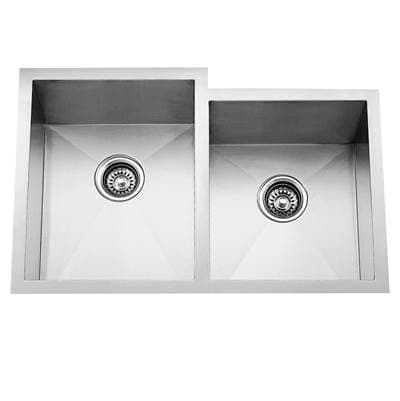 Barclay Gibson 32'' SS 60/40 Offset Dbl Bowl Undermount Sink - Stainless Steel by Barclay
