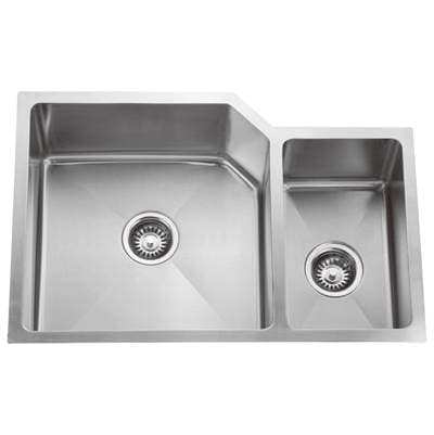 Barclay Laguna 33' SS 70/30 Double Bowl Offset Undermount Sink - Stainless Steel