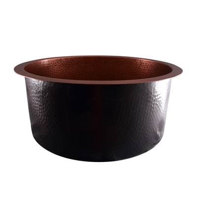 Barclay Wade 18'' Round Copper Sink Flat Bottom, AC - Antique Copper by Barclay