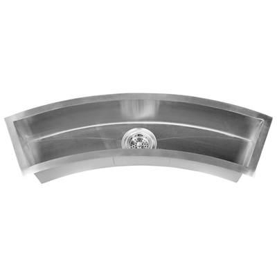 Wolcott 33'' Zero Radius SS Curved Trough Sink, 16 Gauge