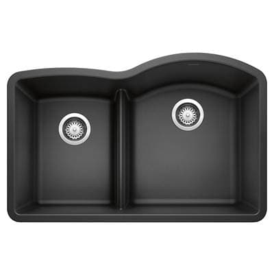 Blanco Diamond Silgranit 32'' 40/60 Reverse Double Bowl Undermount Kitchen Sink with Low Divide -... by Blanco
