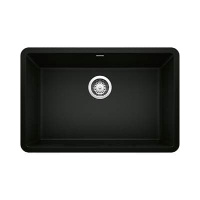 Blanco Precis Silgranit 27'' Single Bowl Undermount Kitchen Sink - Coal Black by Blanco
