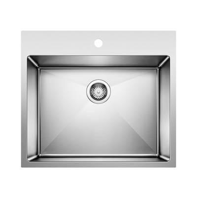 Blanco Quatrus R15 25'' Single Bowl Dual Mount Stainless Steel Laundry Sink - Satin Polish by Blanco