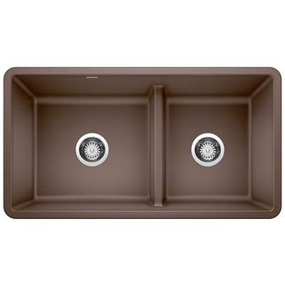 Precis SILGRANIT 33'' 60/40 Reversible Double Bowl Undermount Kitchen Sink with Low Divide - Cafe