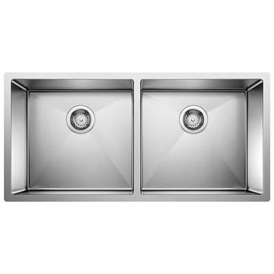 Precision R10 37'' 50/50 Double Bowl Undermount Stainless Steel Kitchen Sink by Blanco