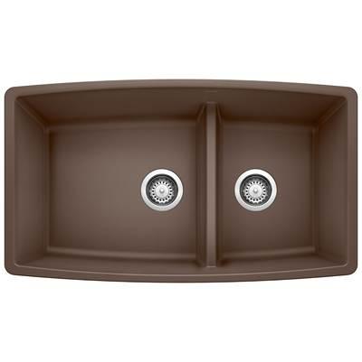 Performa SILGRANIT 33'' 60/40 Double Bowl Undermount Kitchen Sink with Low Divide - Cafe by Blanco