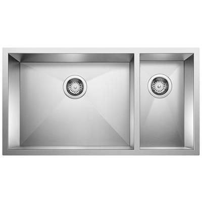 Precision R0 33'' 70/30 Double Bowl Undermount Stainless Steel Kitchen Sink by Blanco