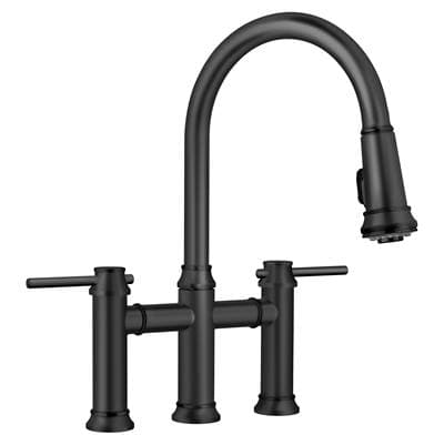 Blanco Empressa Pull-down Dual-spray Bridge Faucet - Matte Black