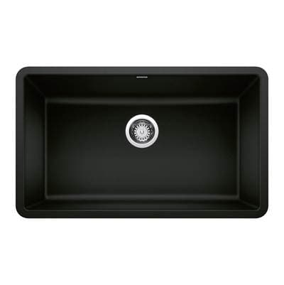 Blanco Precis Silgranit 30'' Single Bowl Undermount Kitchen Sink - Coal Black by Blanco