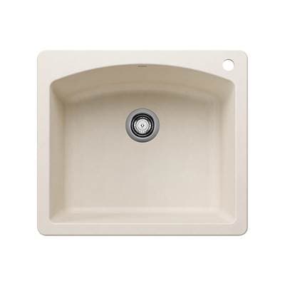 Blanco Diamond Silgranit 25'' Single Bowl Dual Mount Kitchen Sink - Soft White