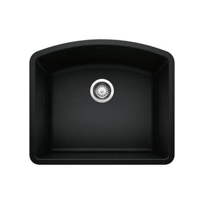 Blanco Diamond Silgranit 24'' Single Bowl Undermount Kitchen Sink - Coal Black
