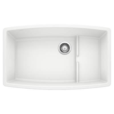 Performa Cascade SILGRANIT 32'' Single Bowl Undermount Kitchen Sink with Colander - White