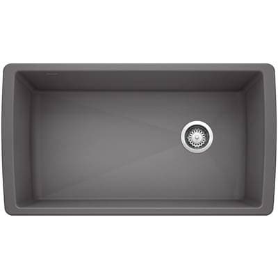 Blanco Diamond Silgranit 33'' Super Single Undermount Kitchen Sink - Cinder by Blanco