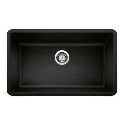 Blanco Precis Silgranit 32'' Super Single Undermount Kitchen Sink - Coal Black by Blanco