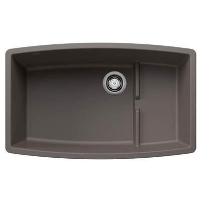 Performa Cascade SILGRANIT 32'' Single Bowl Undermount Kitchen Sink with Colander - Volcano Gray by Blanco