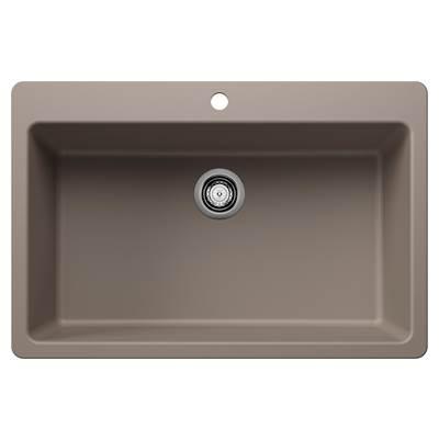 Liven SILGRANIT 33'' Super Single Dual Mount Kitchen Sink - Truffle