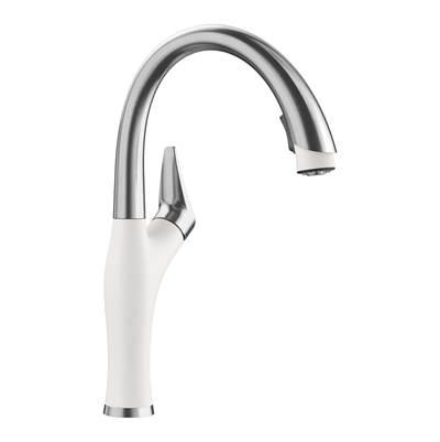 Artona Pull-Down Dual-Spray Kitchen Faucet - PVD Steel/White