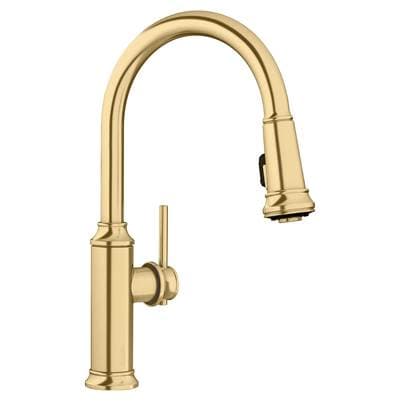 Blanco Empressa High Arc Pull-down Dual-spray Kitchen Faucet - Satin Gold