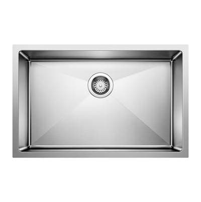 Blanco Cuvee R15 28'' Single Bowl Undermount Stainless Steel Kitchen Sink - Satin Polish by Blanco
