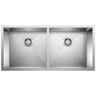 Precision R0 37'' 50/50 Double Bowl Undermount Stainless Steel Kitchen Sink by Blanco