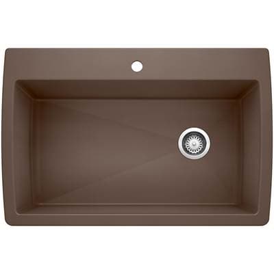 Blanco Diamond Silgranit 33.5'' Super Single Dual Mount Kitchen Sink - Cafe