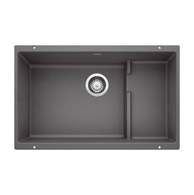 Precis Cascade SILGRANIT 29'' Single Bowl Undermount Kitchen Sink with Colander - Cinder by Blanco