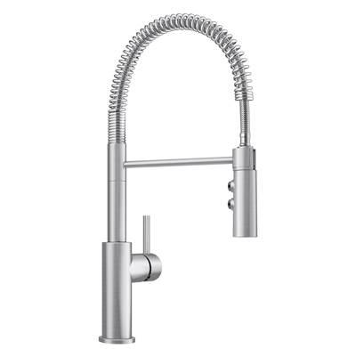 Catris Semi-Pro Pull-Down Dual-Spray Kitchen Faucet - PVD Steel