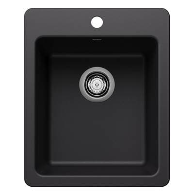 Blanco Liven Silgranit 17'' Dual Mount Bar Sink - Coal Black by Blanco