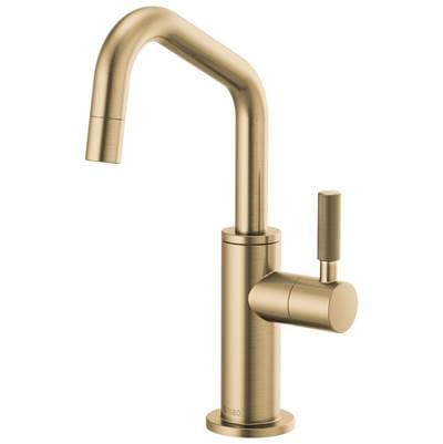 Brizo Litze Beverage Faucet with Angled Spout and Knurled Handle - Luxe Gold