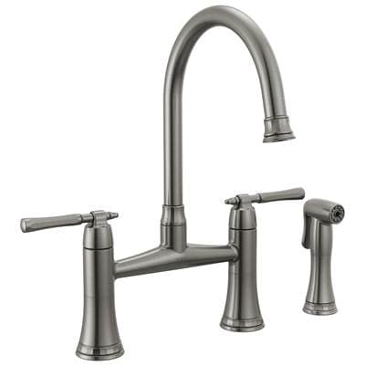 Brizo the Tulhame Kitchen Collection By Brizo Bridge Kitchen Faucet with Side Spray - Luxe Steel by Brizo