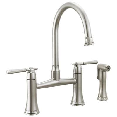 Brizo the Tulhame Kitchen Collection By Brizo Bridge Kitchen Faucet with Side Spray - Stainless by Brizo