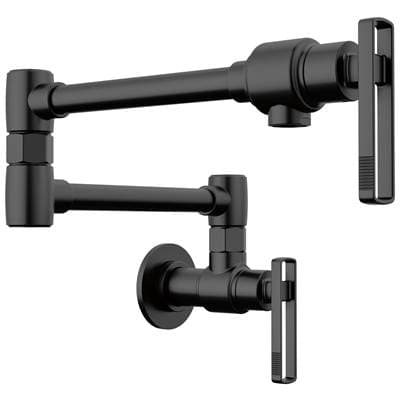 Brizo Kintsu Wall Mount Pot Filler with Knob Handle - Matte Black by Brizo