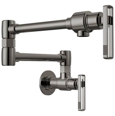 Brizo Kintsu Wall Mount Pot Filler with Knob Handle - Brilliance Black Onyx by Brizo